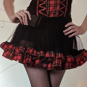 Red Plaid Petty Coat one size